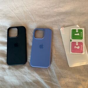 Apple Midnight Black and Lavender Blue iPhone Cases iPhone 16 pro